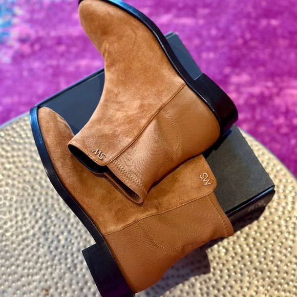 Stuart Weitzman Bold Suede Moto Ankle Boots size US Woman 6.5B - Picture 5 of 11